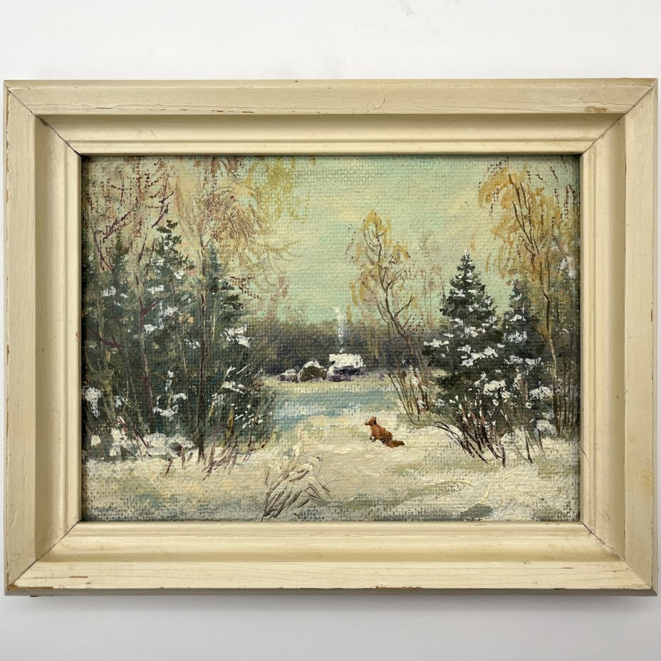 Картина в раме "Этюд. Зима", автор Шумаков Ю., Толмачев И., оргалит, масло, дерево