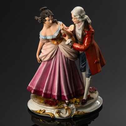 Статуэтка "Кавалер с дамой", автор Raffaello Bedin, бисквит, роспись, золочение, Capodimonte (Каподимонте), Италия, 1980-1990 гг.
