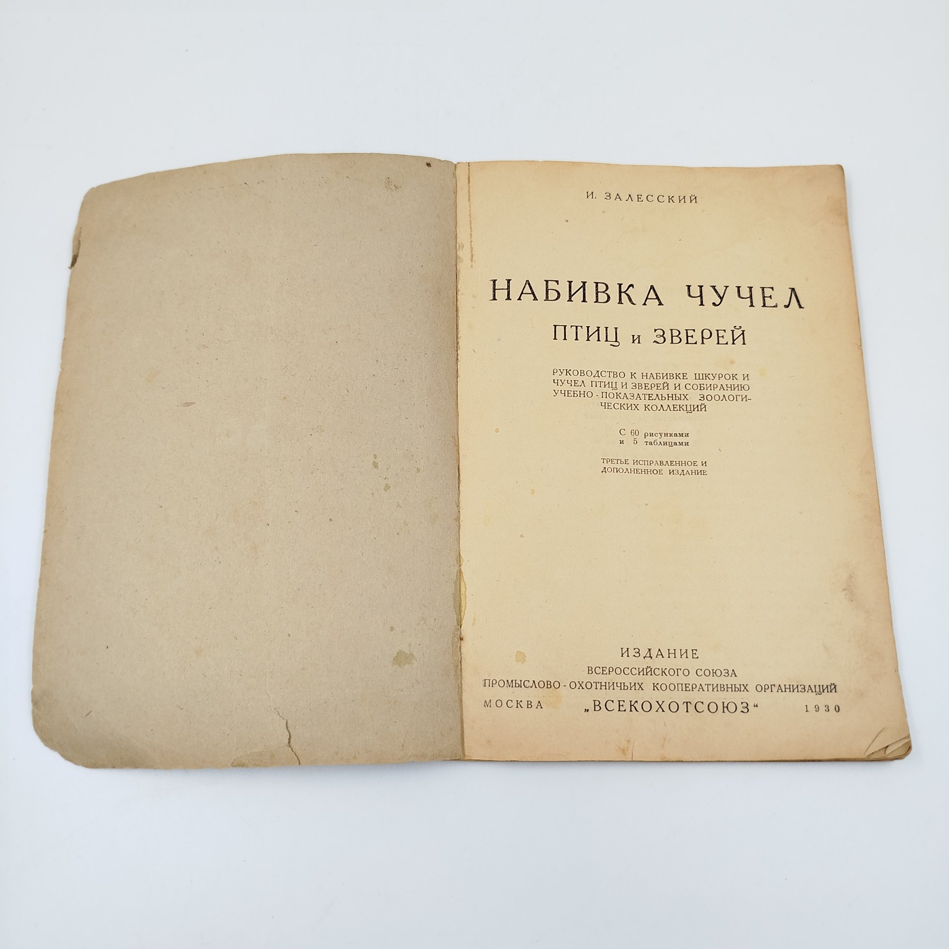 Книга "Набивка чучел птиц и зверей", автор Залесский И.