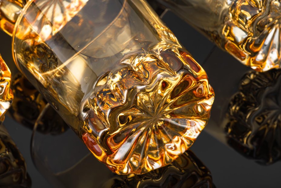 Набор роксов для коньяка/виски золотистого цвета  на 5 персон