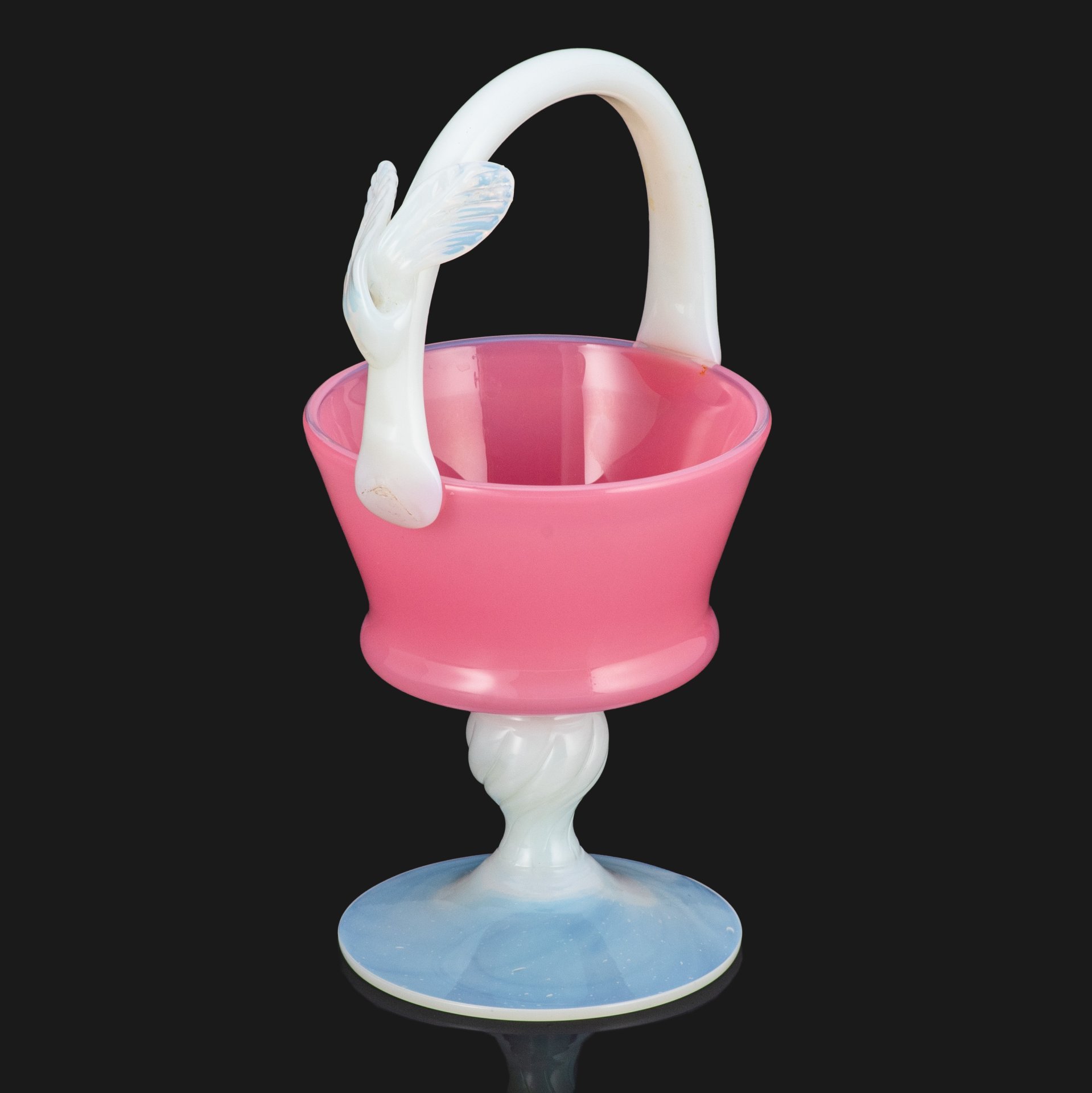 Вазочка на ножке для десертов (бонбоньерка, конфетница) Empoli Art Glass Opaline, Тоскана