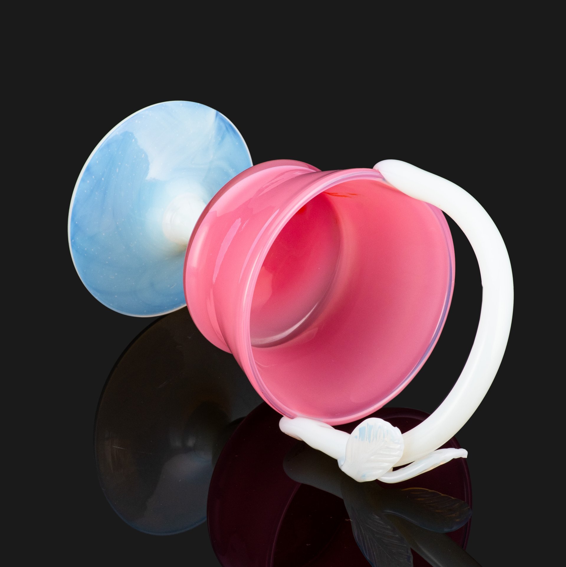 Вазочка на ножке для десертов (бонбоньерка, конфетница) Empoli Art Glass Opaline, Тоскана