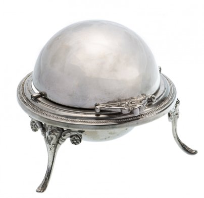 Икорница на ножках, серебрение, Польша, Российская Империя, 1880-1914 гг.