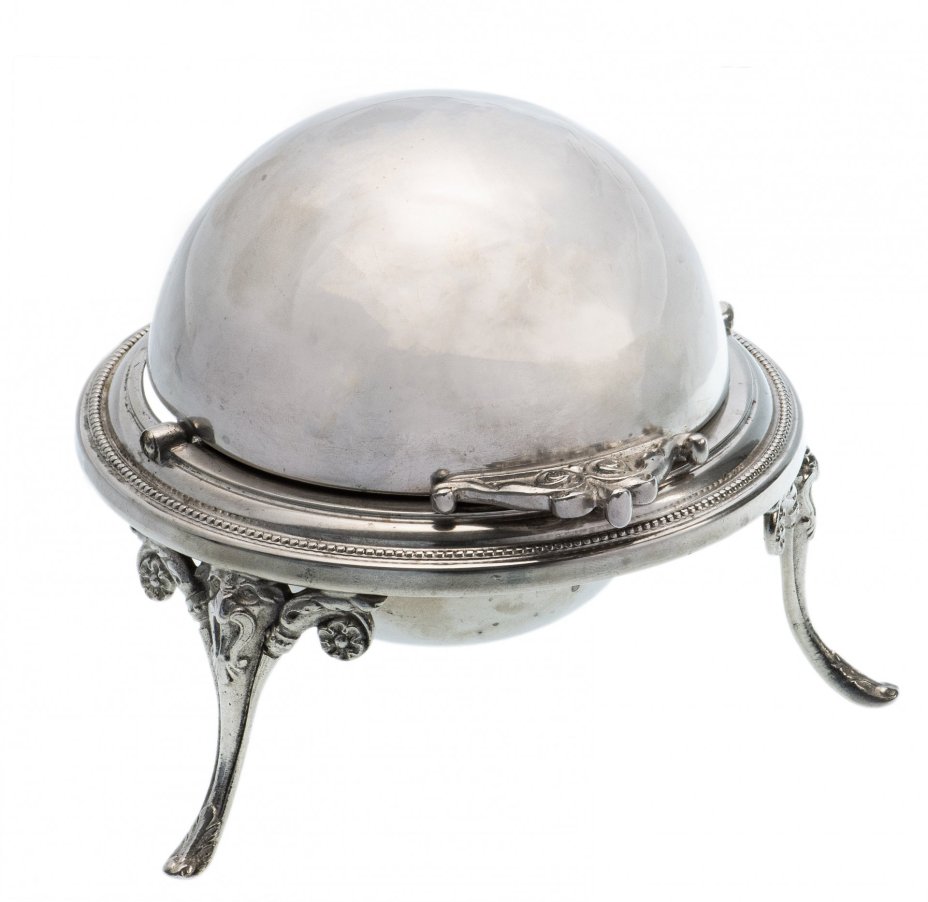 Икорница на ножках, серебрение, Польша, Российская Империя, 1880-1914 гг.
