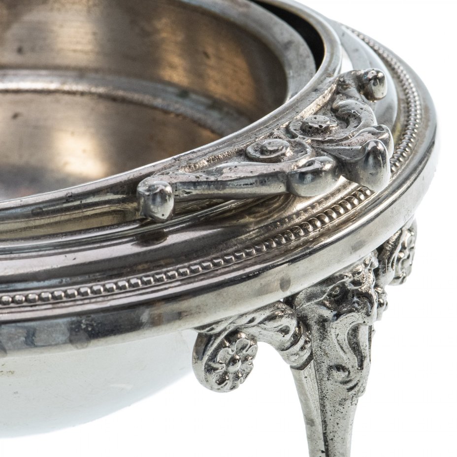 Икорница на ножках, серебрение, Польша, Российская Империя, 1880-1914 гг.