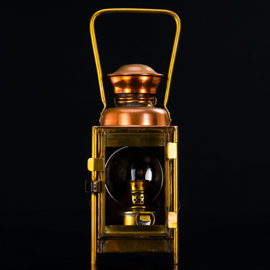Фонарь керосиновый (железнодорожный), A.Butin, медь, латунь, олово, стекло, Франция, 1930-1950 гг.