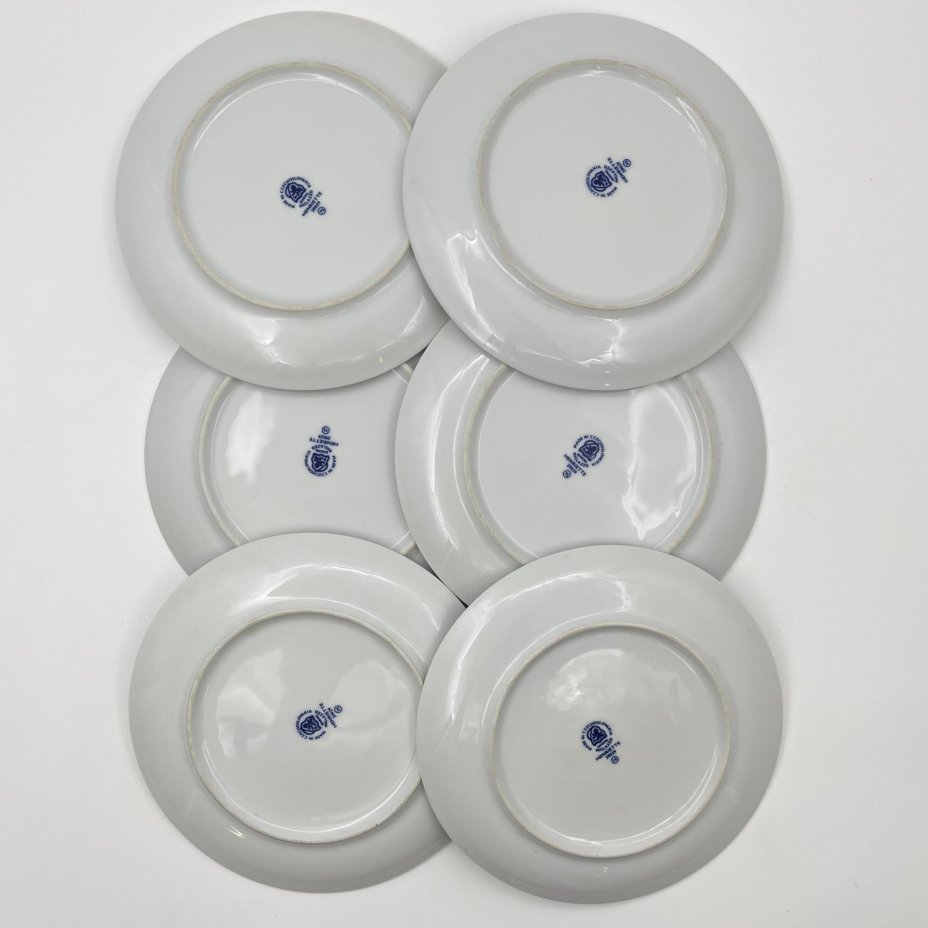 Набор из шести десертных/закусочных тарелок "Луковый узор", "Bohemia inglazed"