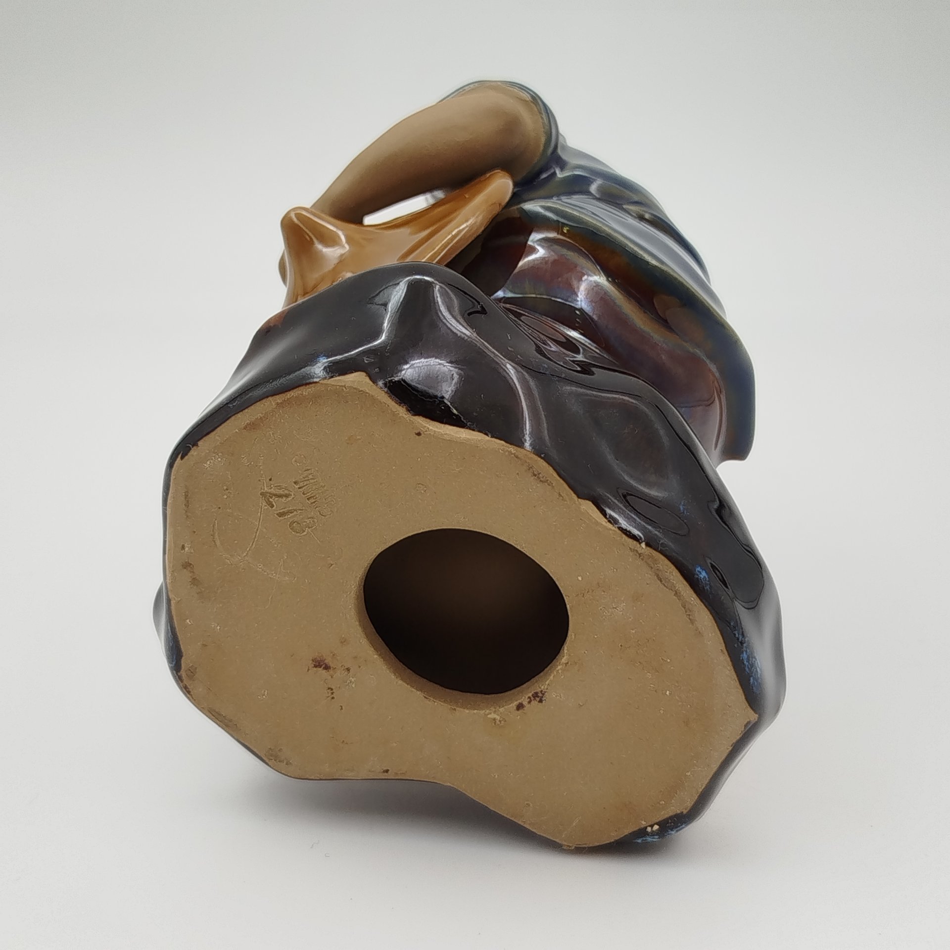Статуэтка "Старый рыбак", керамика, глазурь, Китай, 1980-2000 гг.