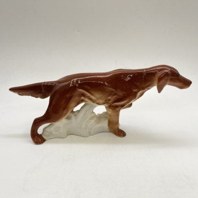 Статуэтка "Ирландский сеттер", скульптор П.П. Веселов, фарфор, Ленинградский фарфоровый завод (ЛФЗ), СССР, 1970-1991 гг.