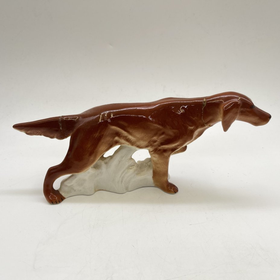 Статуэтка "Ирландский сеттер", скульптор П.П. Веселов, фарфор, Ленинградский фарфоровый завод (ЛФЗ), СССР, 1970-1991 гг.