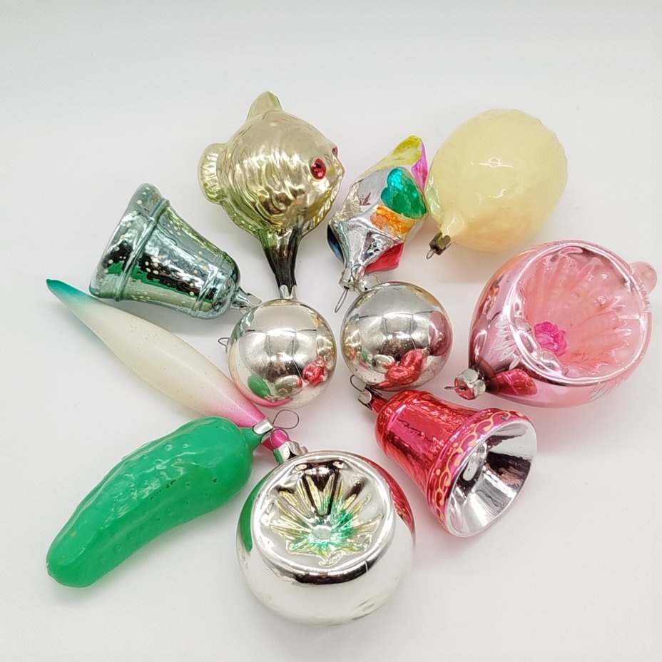 Набор из 11 подвесных ёлочных игрушек (в подборе)