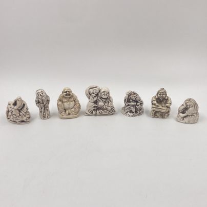 Нэцкэ катабори (набор из 7-ми статуэток), композитный материал, Азия, 1980-2000 гг.
