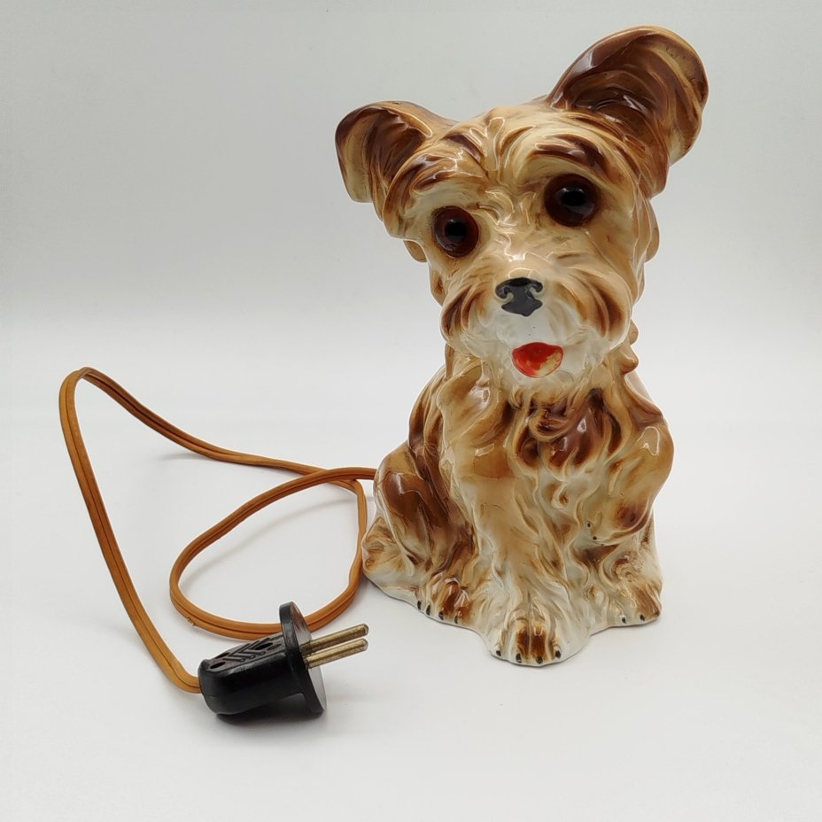 Светильник (ночник) в форме собаки, фарфор, бакелит, резина, пластмасса, Carl Scheidig, Gräfenthal, Германия, 1950-1972 гг.