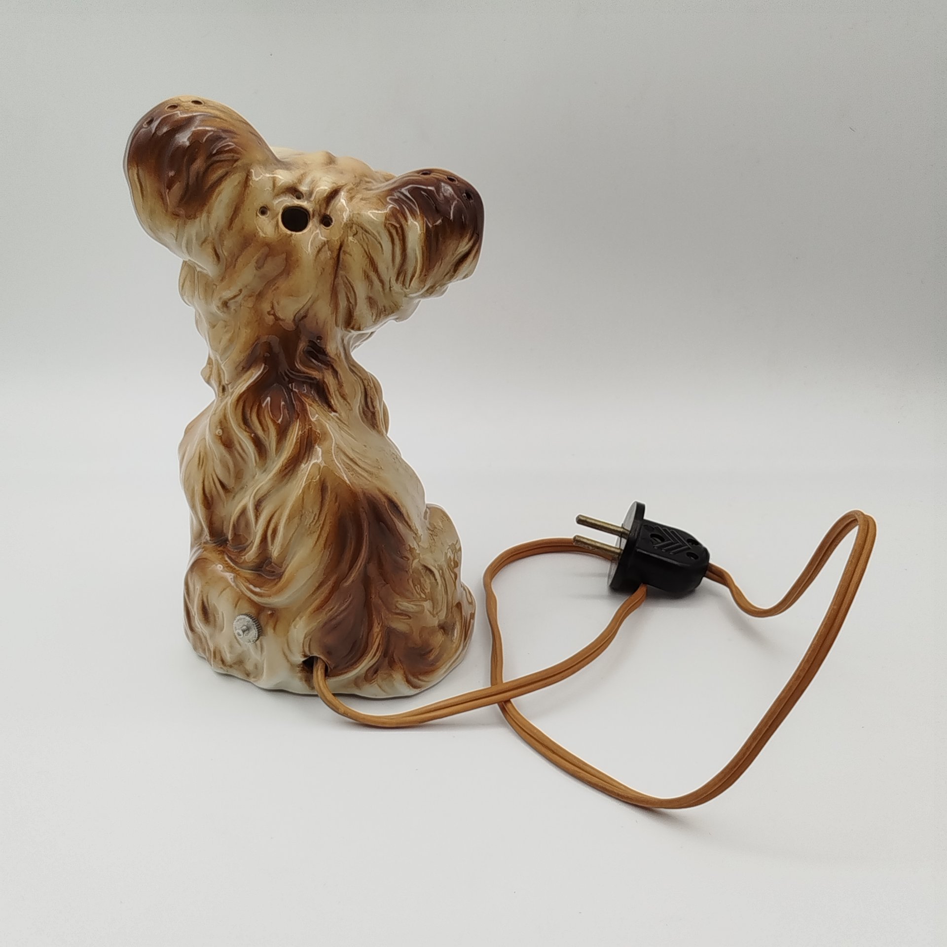 Светильник (ночник) в форме собаки, фарфор, бакелит, резина, пластмасса, Carl Scheidig, Gräfenthal, Германия, 1950-1972 гг.