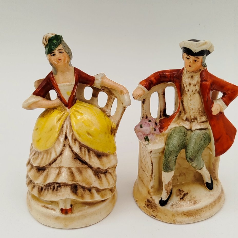 Статуэтки парные "Дама и кавалер", фаянс, роспись, Германия, 1970-1990 гг.