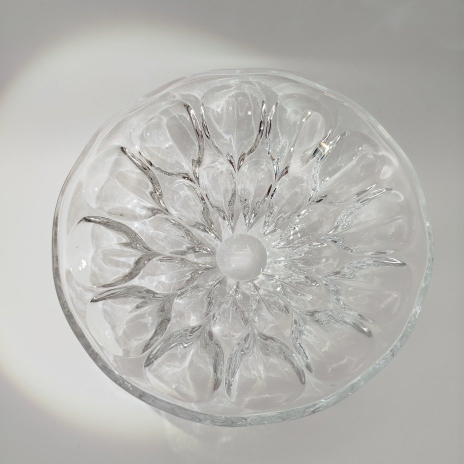 Ваза для фруктов "Глазки", автор А.П. Лаврова, хрусталь, Ленинградский завод художественного стекла (ЛЗХС), СССР, 1970-1980 гг.