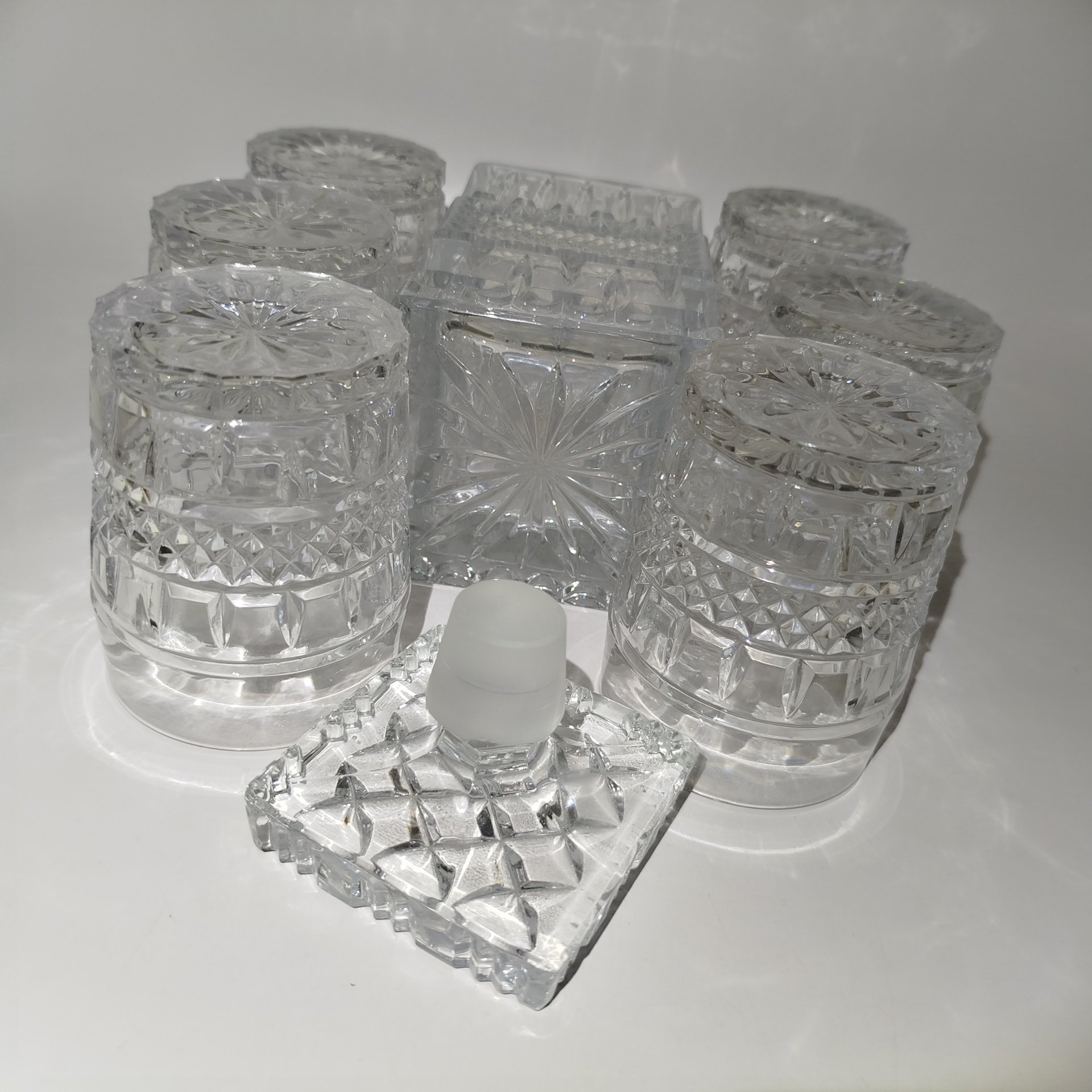 Набор для виски "Brittany" на 6 персон, хрусталь, Bohemia Crystal (Bohemia Glass), Чехословакия, 1970-1980 гг.