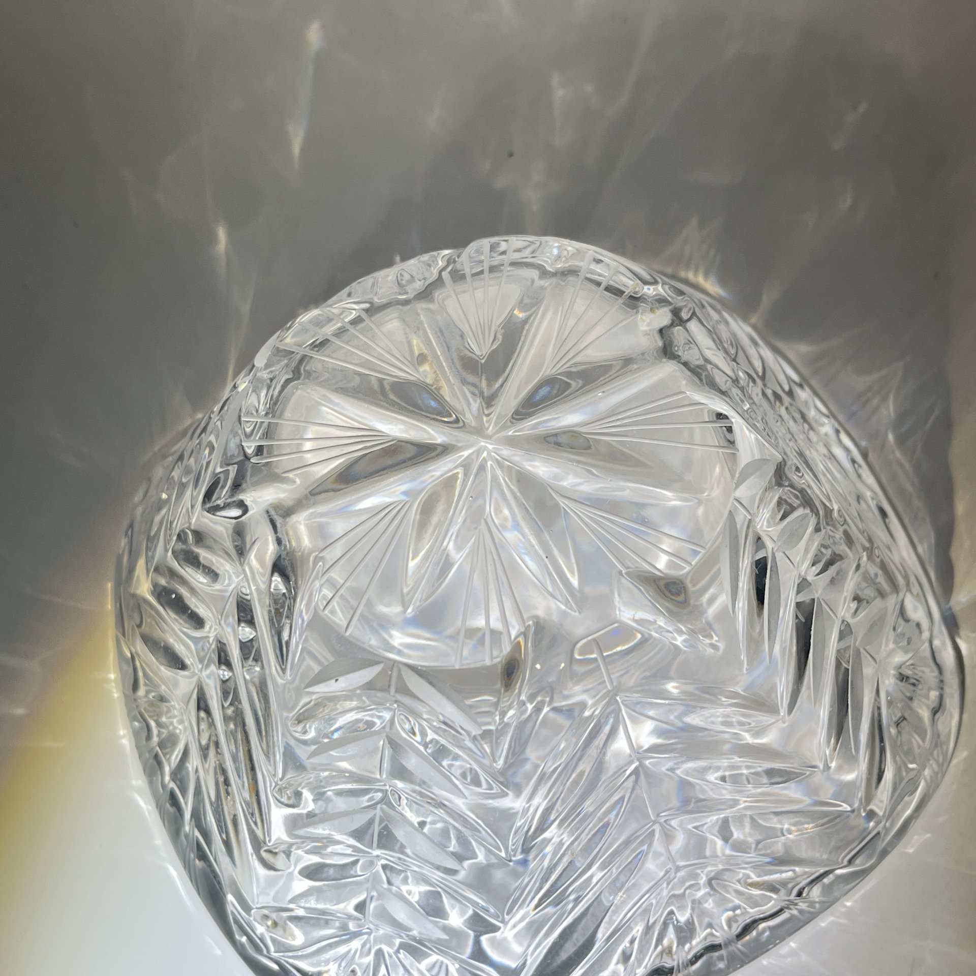 Салатник квадратной формы с цветочным декором, стекло, пресс, алмазная грань, СССР, 1970-1990 гг.