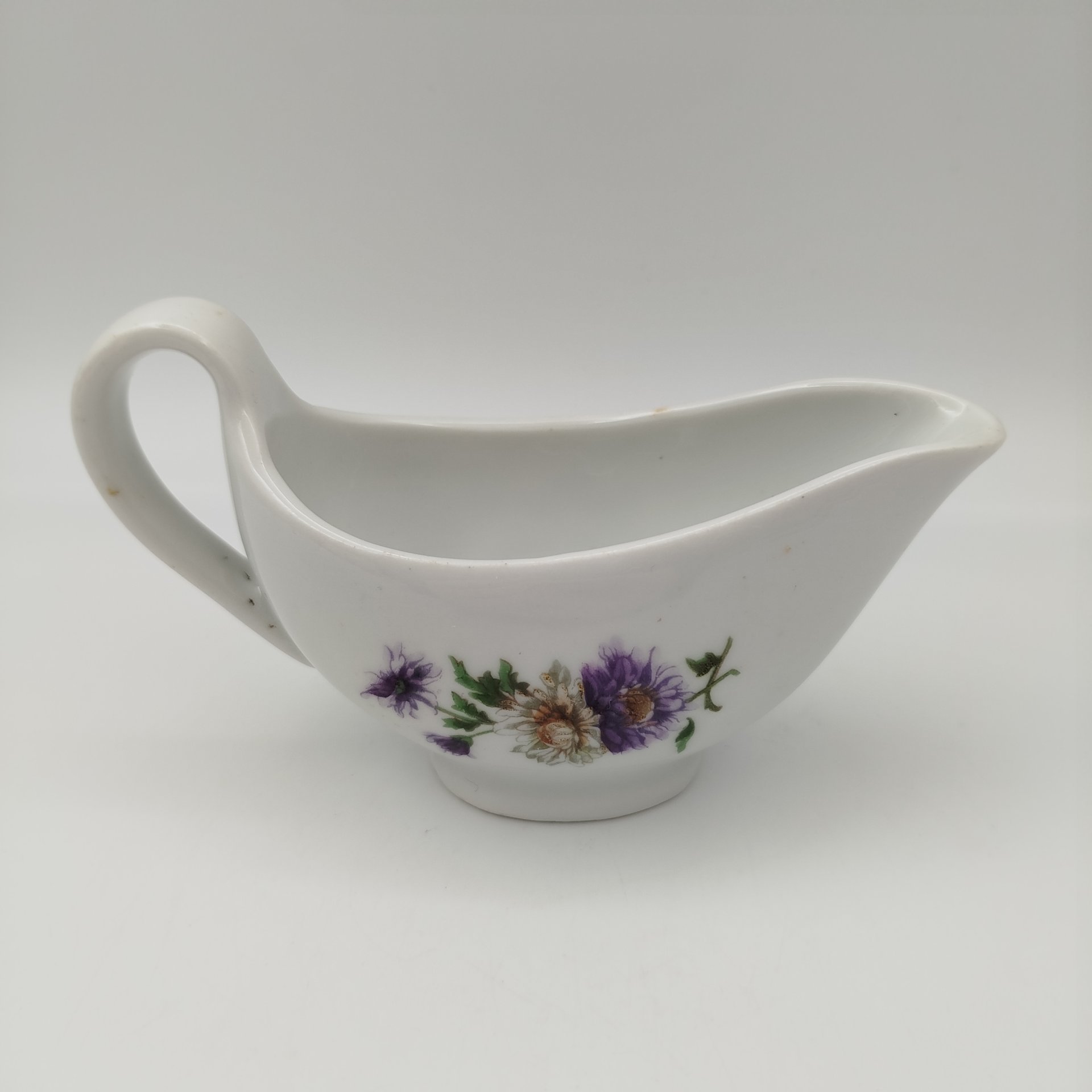 Соусник с цветочным декором, фарфор, деколь, Дулевский фарфоровый завод (Дулёво), СССР, 1926-1931 гг.