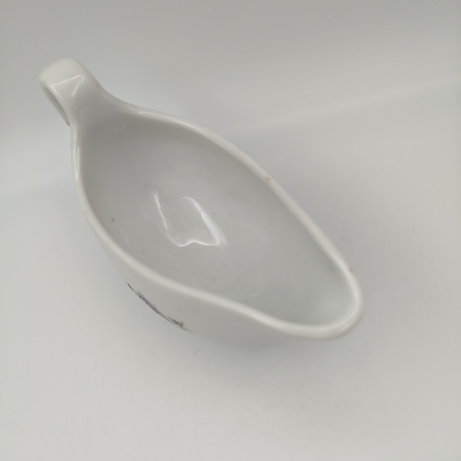 Соусник с цветочным декором, фарфор, деколь, Дулевский фарфоровый завод (Дулёво), СССР, 1926-1931 гг.