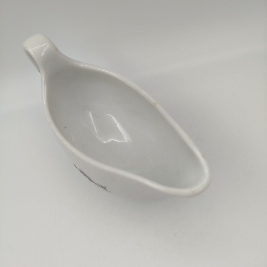 Соусник с цветочным декором, фарфор, деколь, Дулевский фарфоровый завод (Дулёво), СССР, 1926-1931 гг.