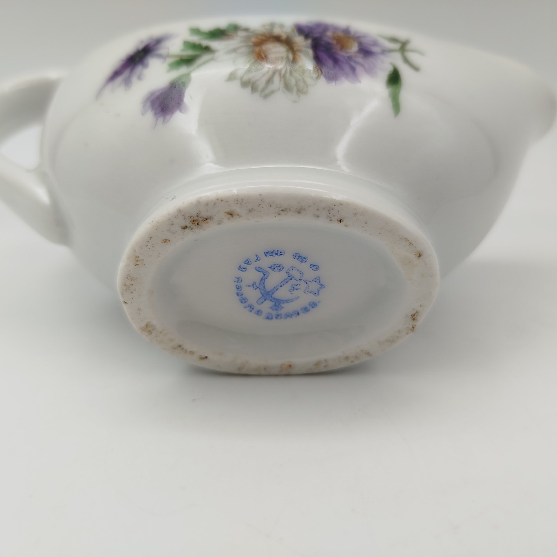 Соусник с цветочным декором, фарфор, деколь, Дулевский фарфоровый завод (Дулёво), СССР, 1926-1931 гг.