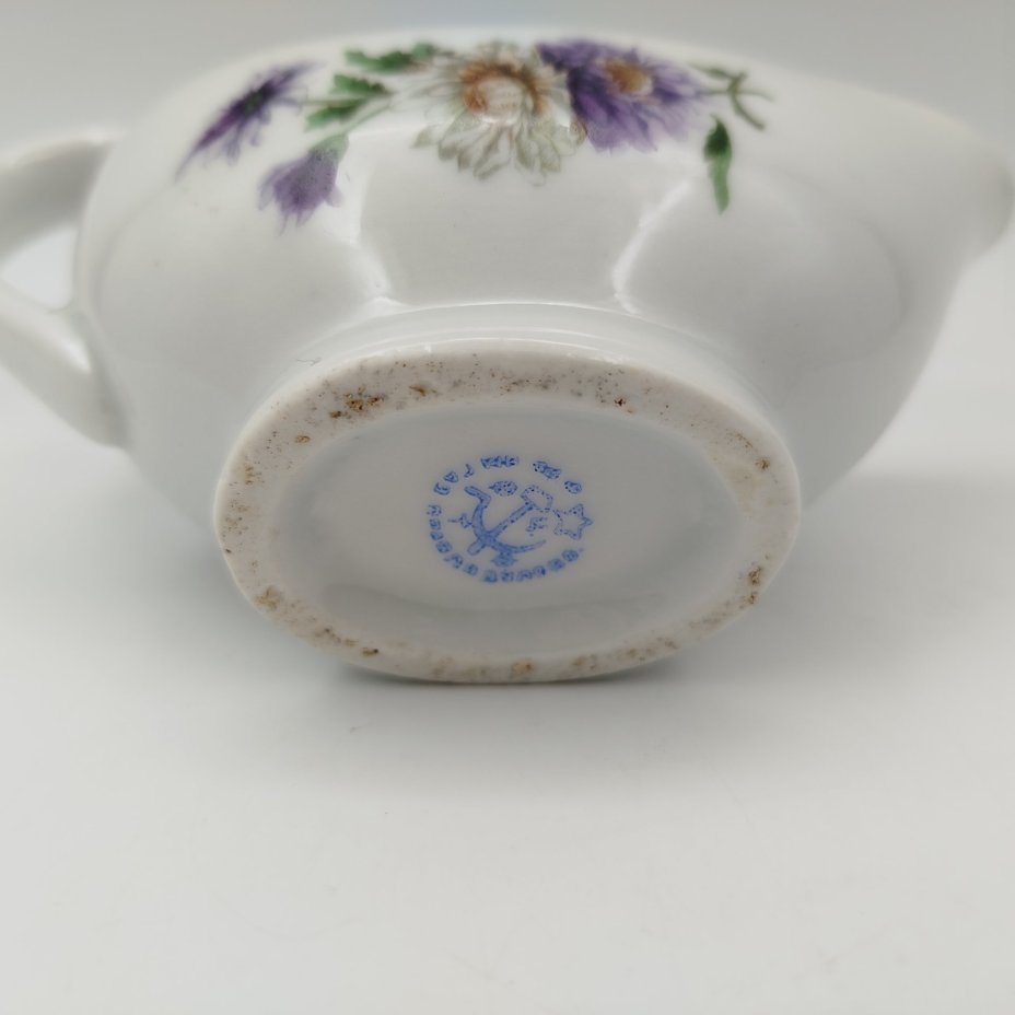 Соусник с цветочным декором, фарфор, деколь, Дулевский фарфоровый завод (Дулёво), СССР, 1926-1931 гг.