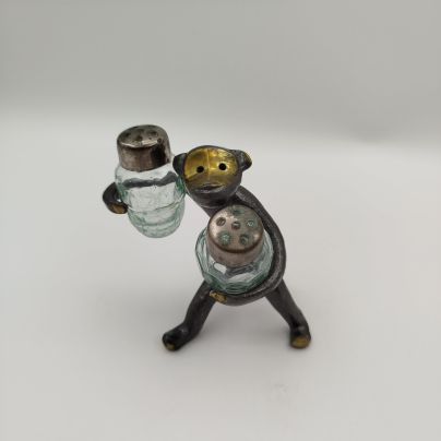 Набор для специй "Обезьянка" (солонка и перечница), металл, стекло, СССР, 1970-1990 гг.