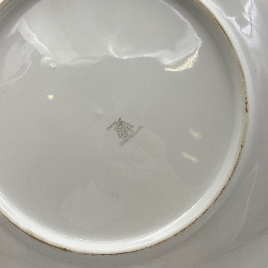 Блюдо круглое с цветочным декором, фарфор, деколь, золочение, Bohemia (Neurohlau), Чехословакия, 1970-1990 гг.