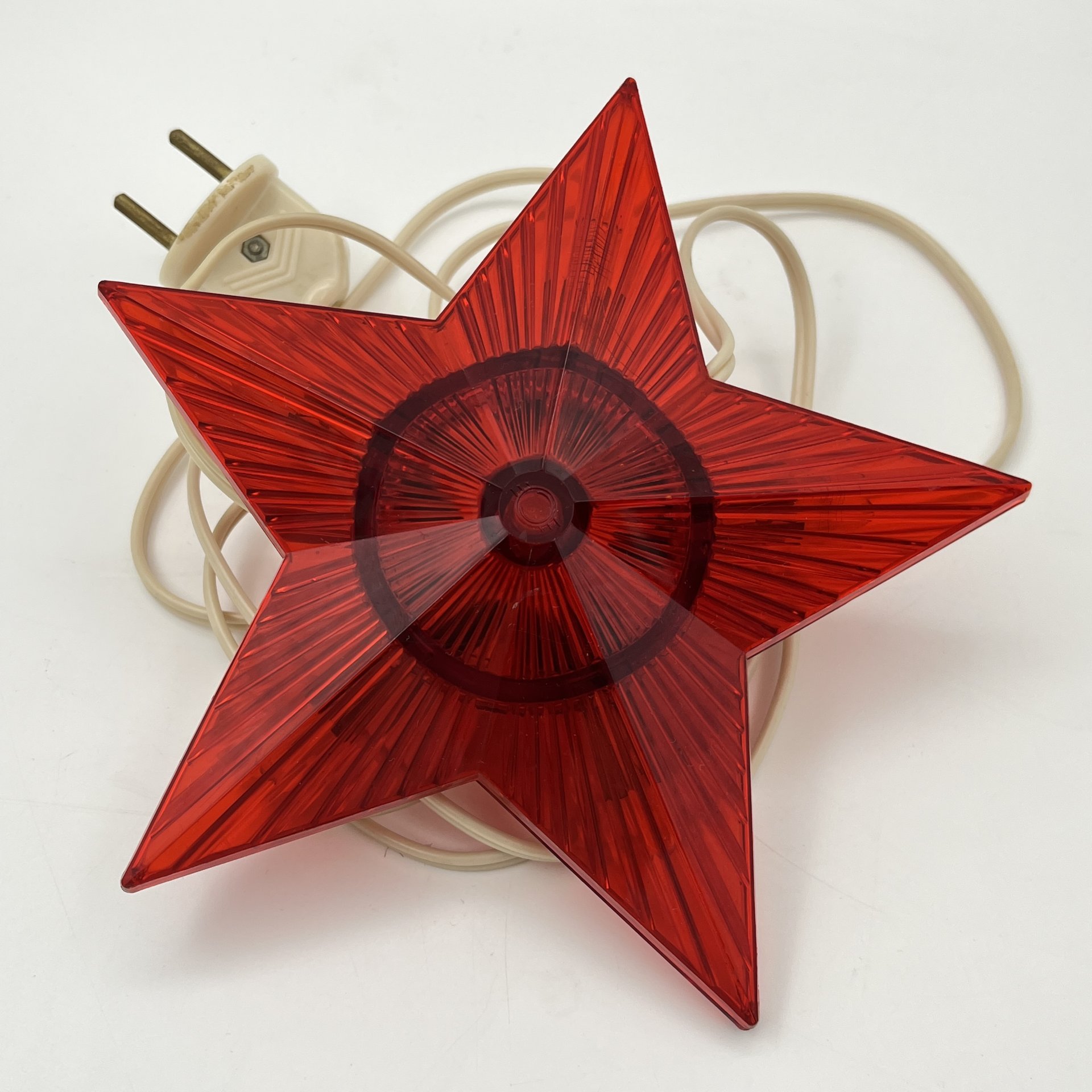 Ёлочная игрушка (навершие) "Звезда", пластик, СССР, 1960-1980 гг.