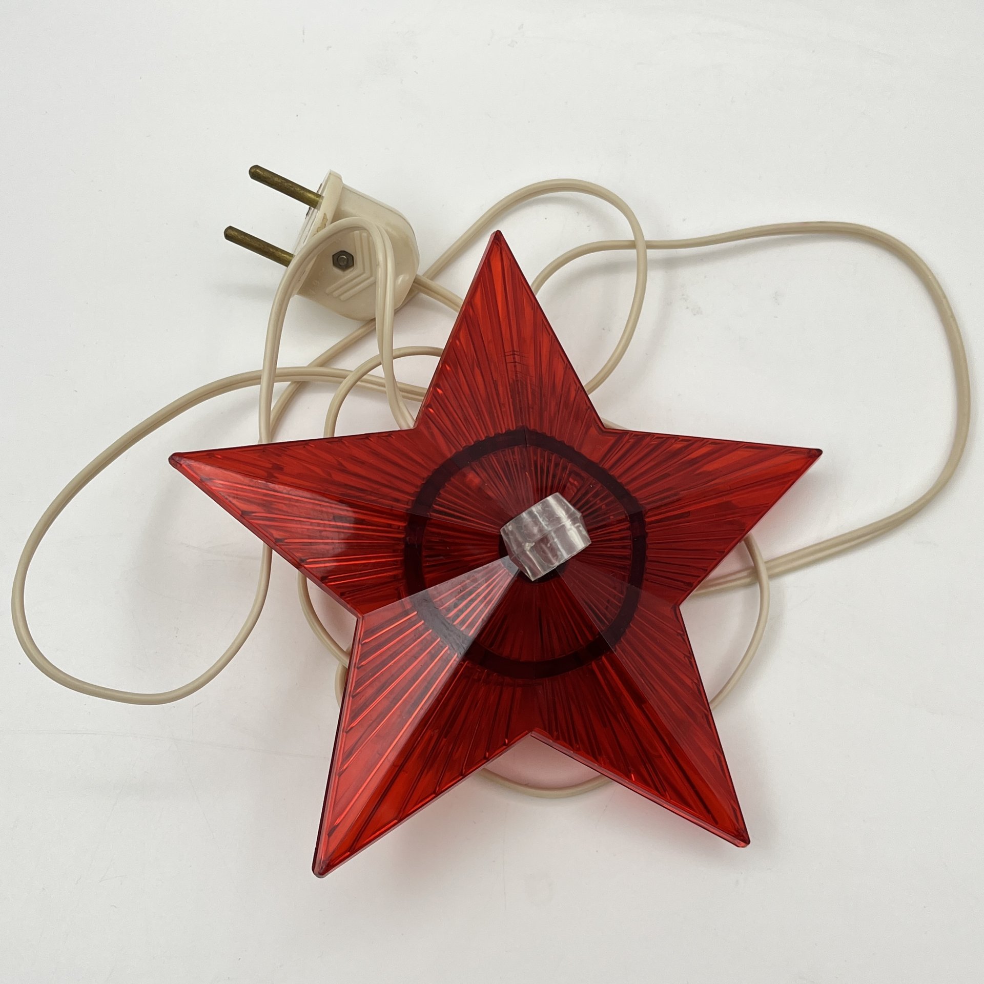 Ёлочная игрушка (навершие) "Звезда", пластик, СССР, 1960-1980 гг.