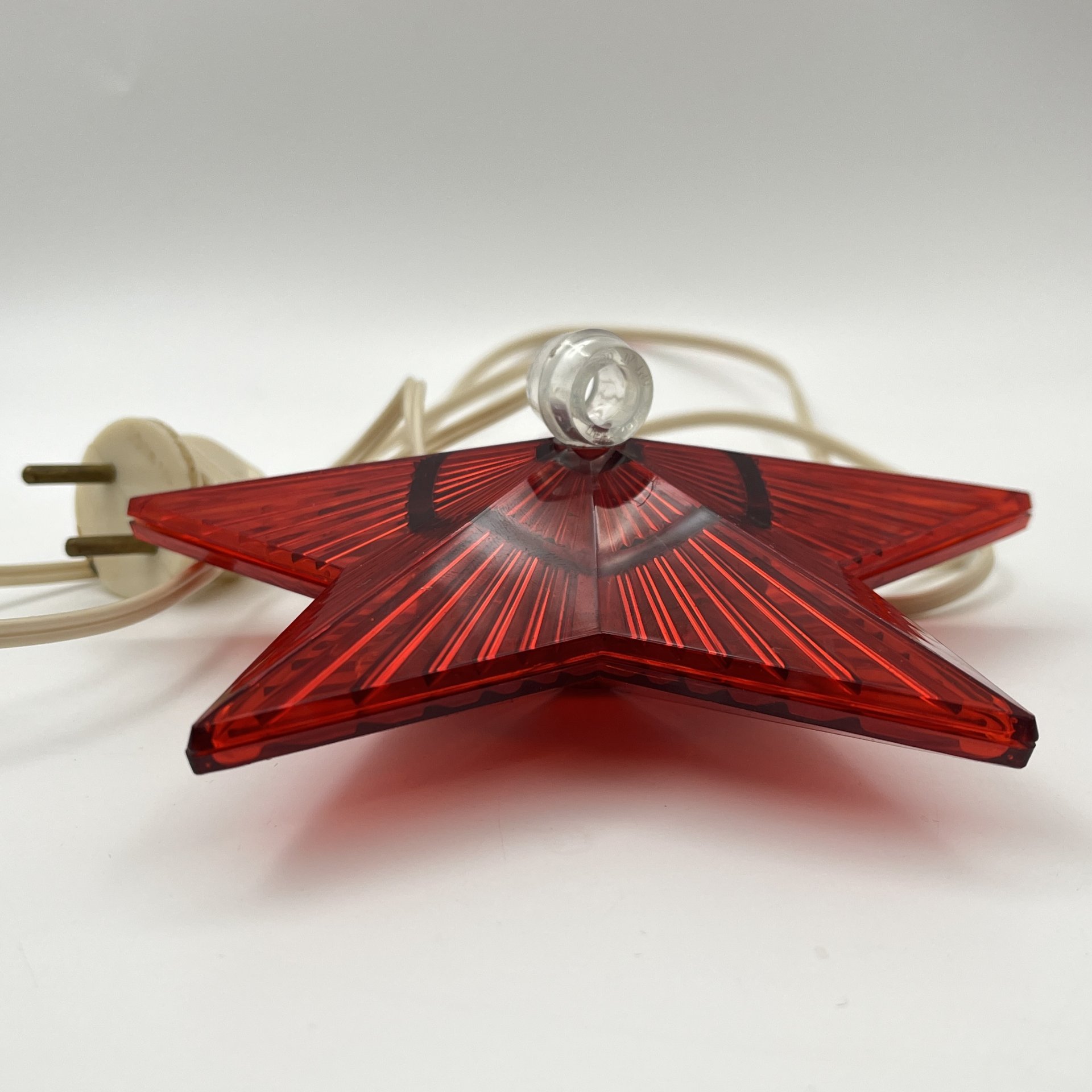 Ёлочная игрушка (навершие) "Звезда", пластик, СССР, 1960-1980 гг.
