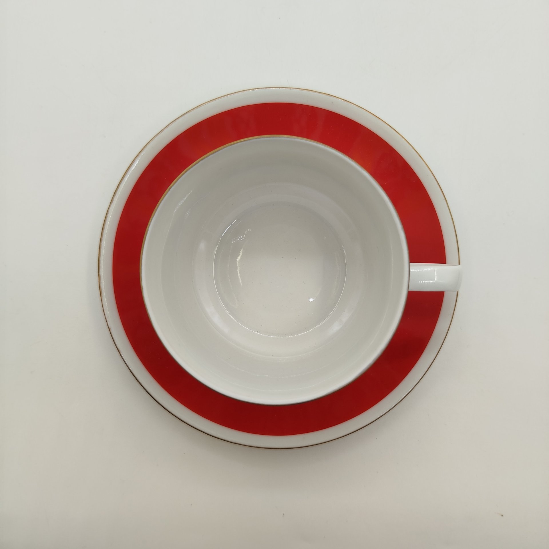 Чайная пара с растительным декором, фарфор, крытье, золочение, деколь, Freiberger Porzellan, ГДР, 1970-1995 гг.