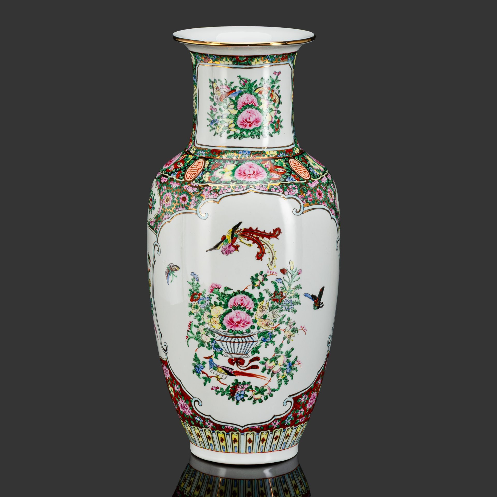 [Символы благополучия и долголетия] Ваза большая "Подношения императору"