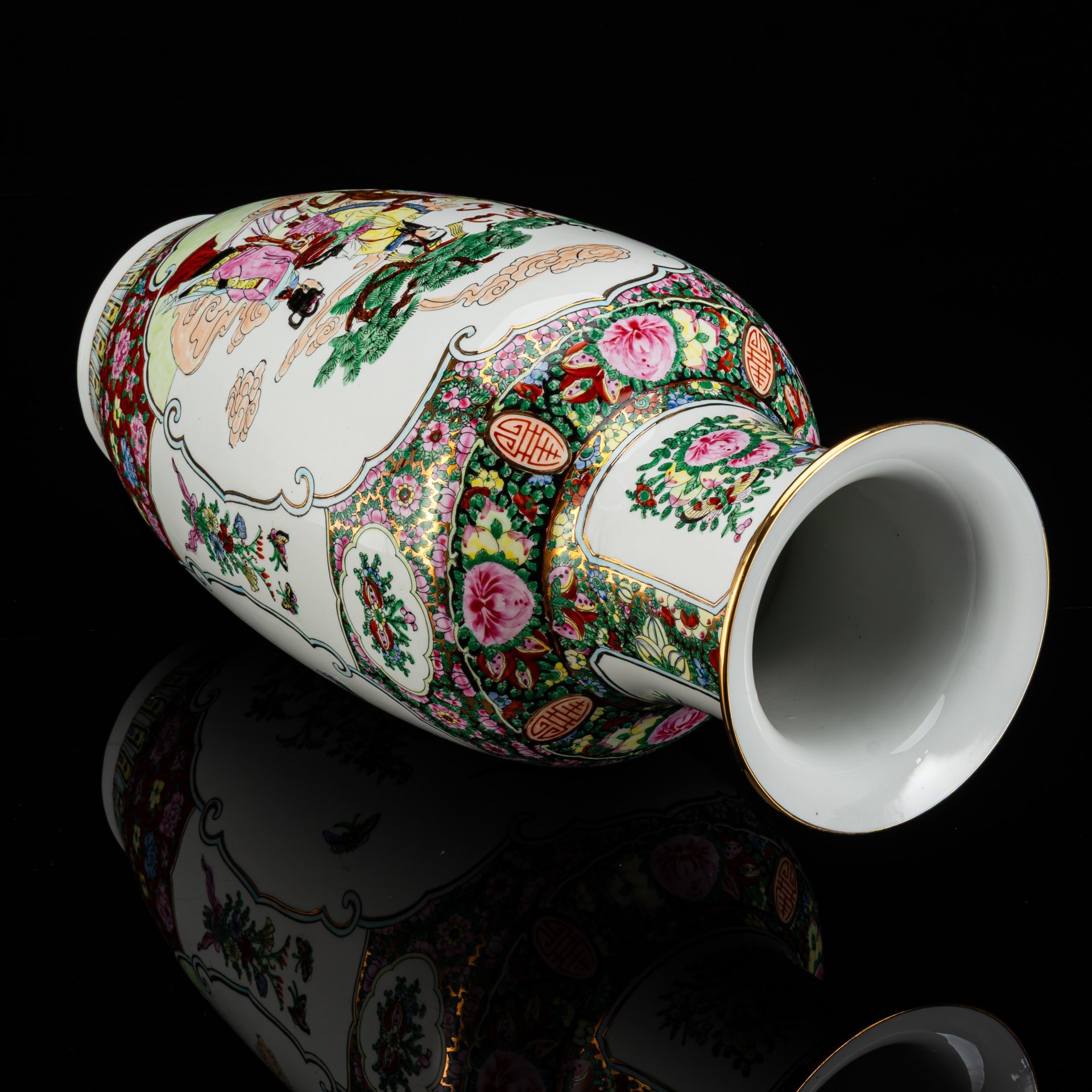 [Символы благополучия и долголетия] Ваза большая "Подношения императору"