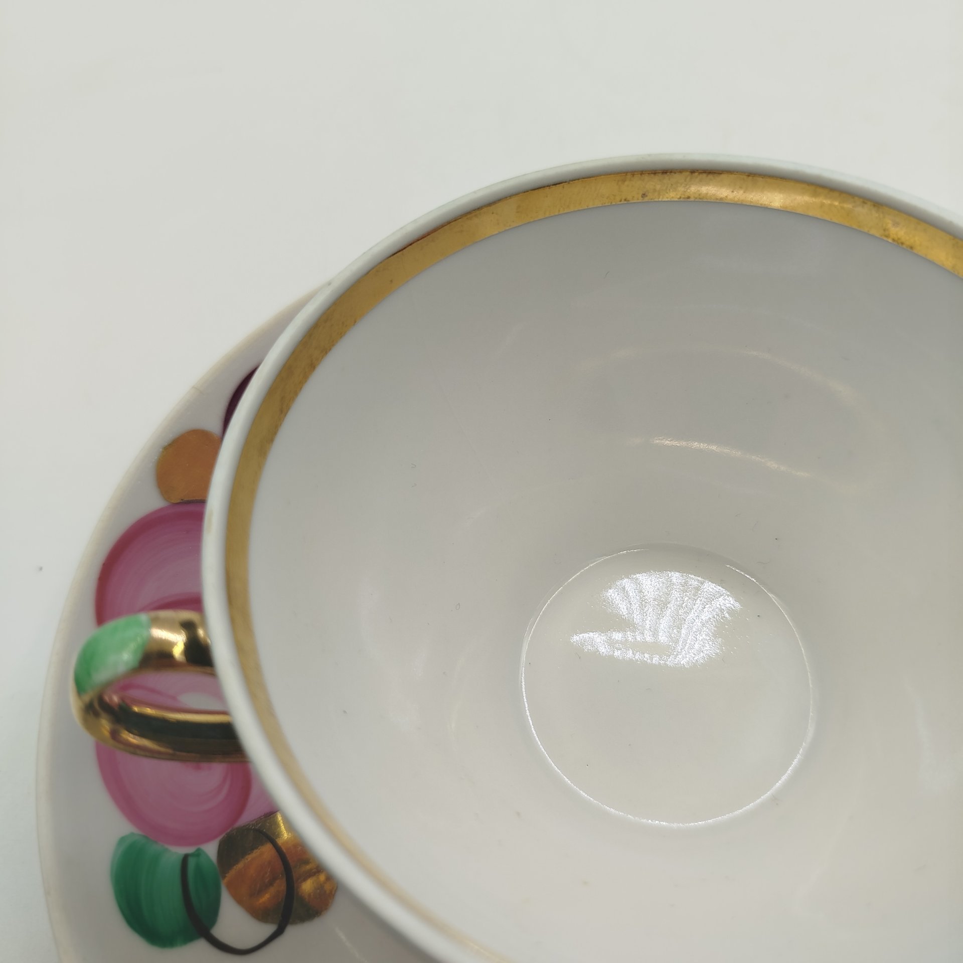 Пара чайная "Агашки", фарфор, роспись, золочение, Дулевский фарфоровый завод (Дулёво), СССР, 1964-1991 гг.