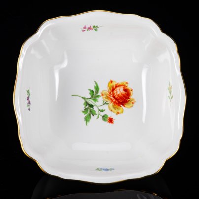 Фруктовница (салатник), Meissen (Мейсенский фарфор), фарфор, роспись, золочение, Германия, 1960-1980 гг., Meissener Porzellan (Мейсенский фарфор)