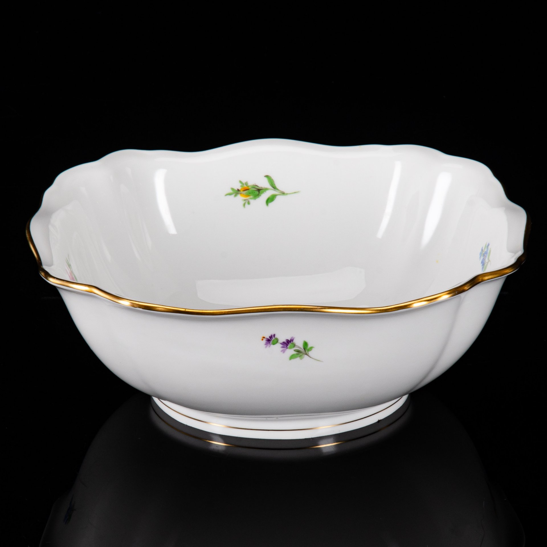 Фруктовница (салатник), Meissen (Мейсенский фарфор), фарфор, роспись, золочение, Германия, 1960-1980 гг., Meissener Porzellan (Мейсенский фарфор)