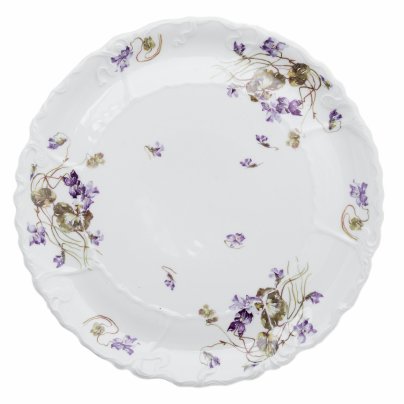Блюдо круглое с цветочным декором и изящным рельефным бортом, Comte Harrach (Граф Гаррах)