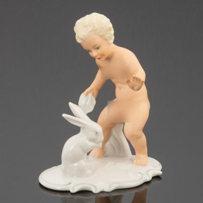 Статуэтка "Путти с кроликом", Schaubach-Kunst