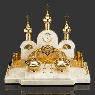 Письменный набор из мрамора "Храм"