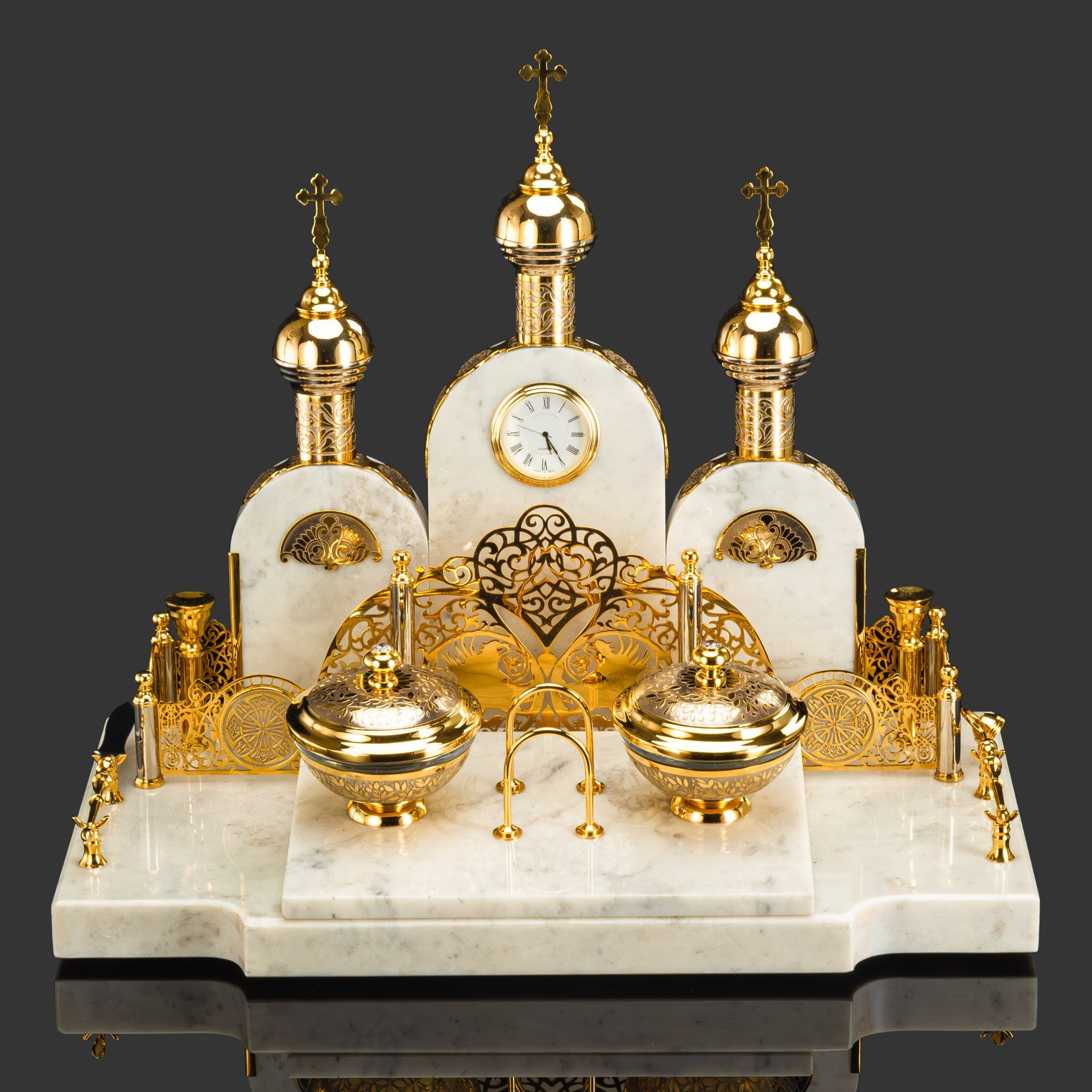 Письменный набор из мрамора "Храм"