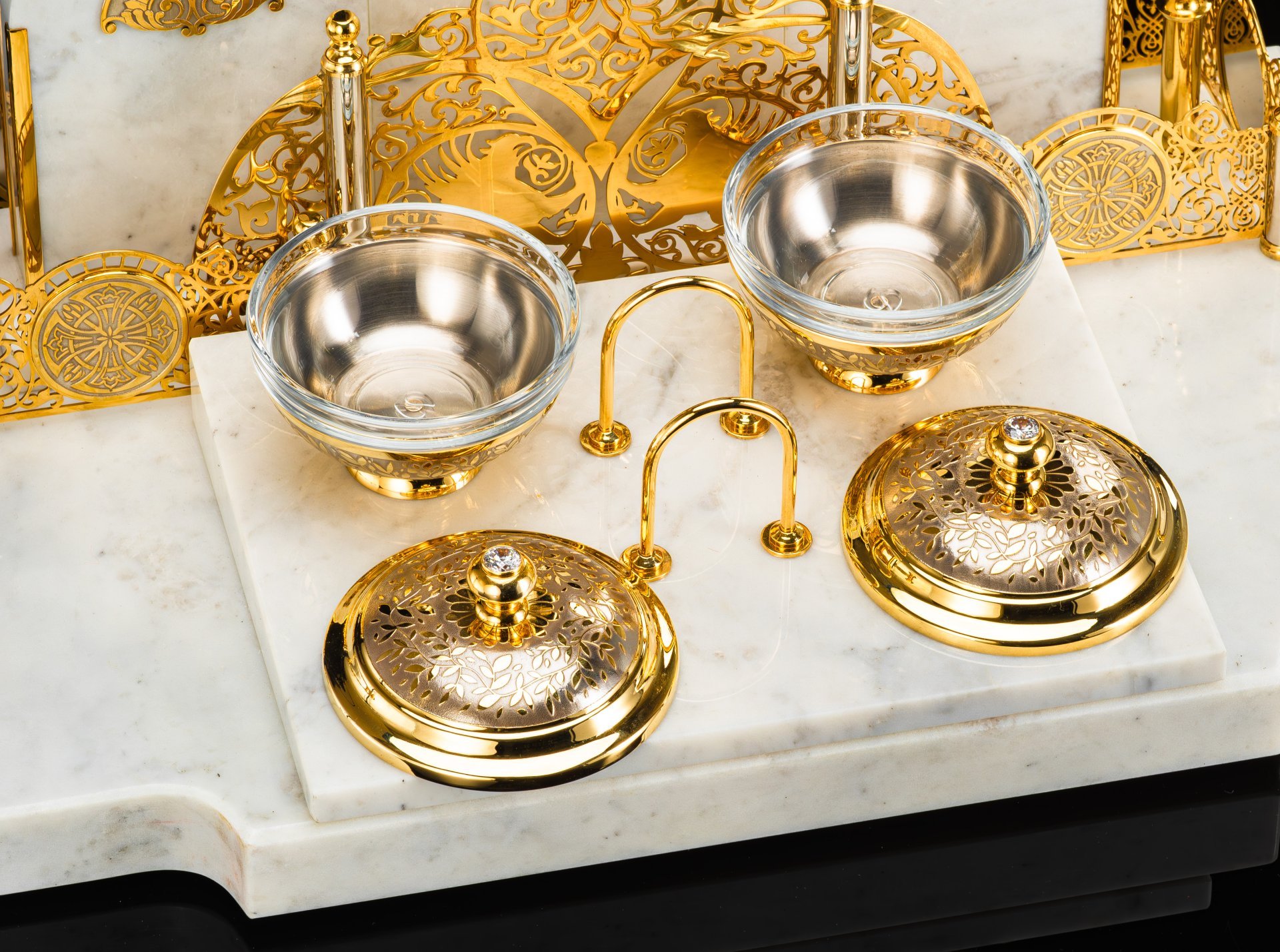 Письменный набор из мрамора "Храм"