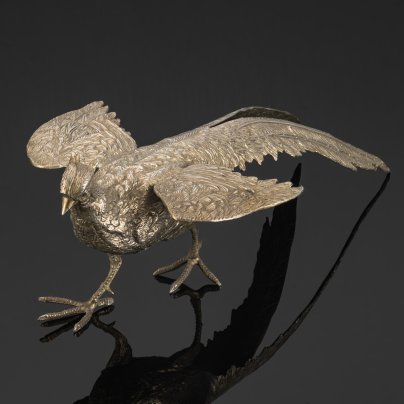 Статуэтка "Фазан", металл, серебрение, Западная Европа, 1970-2000 гг.