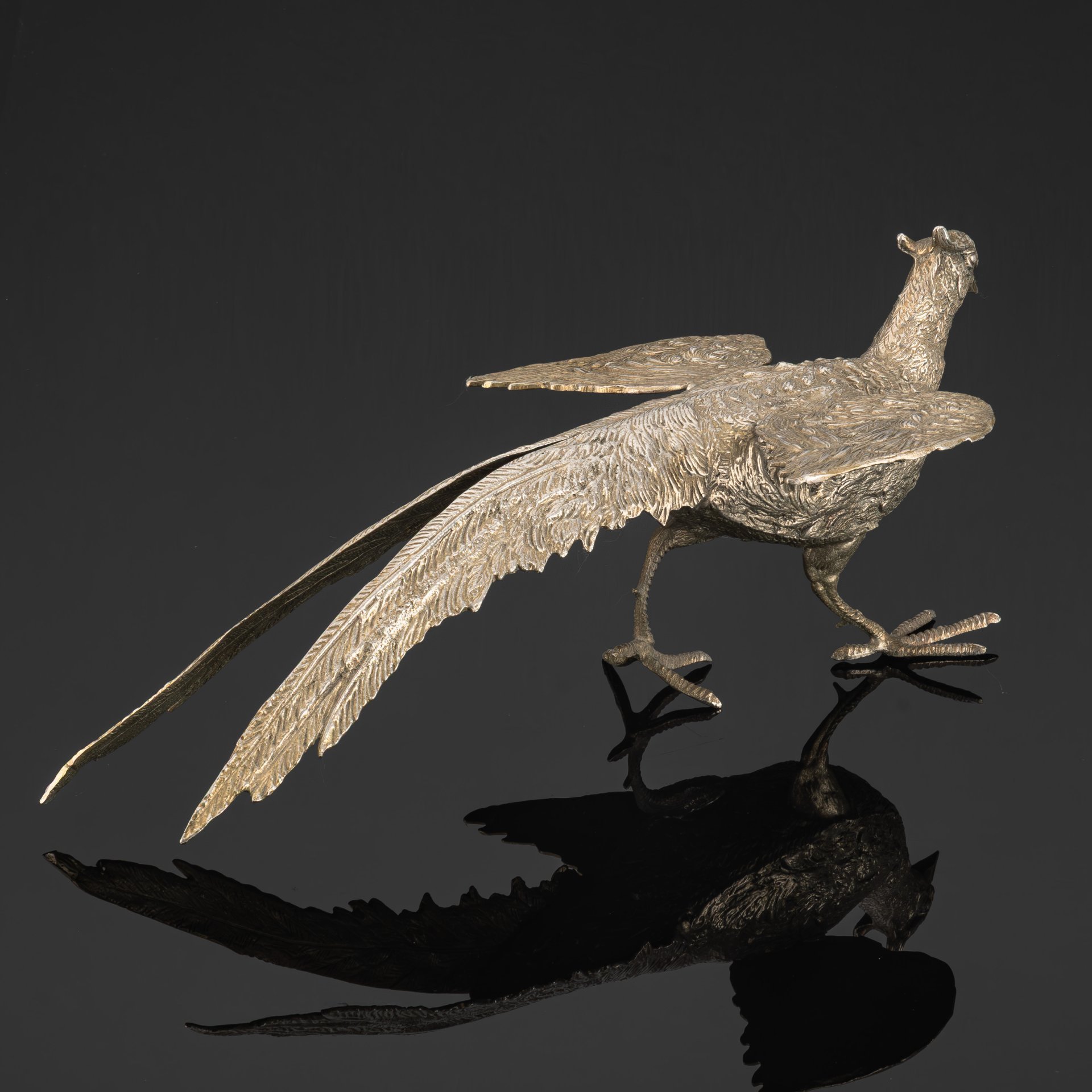 Статуэтка "Фазан", металл, серебрение, Западная Европа, 1970-2000 гг.