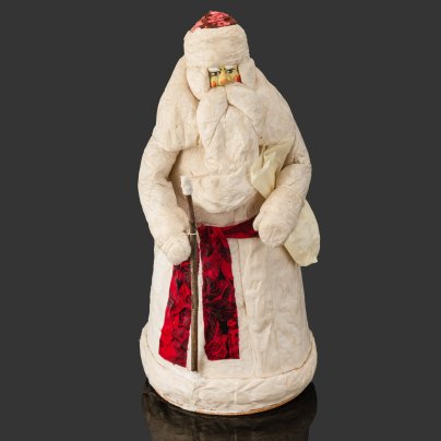 Игрушка под ёлку "Дед Мороз", Калининское производственное объединение художественных изделий и игрушек, вата, дерево, бумага, папье-маше, клей, х/б ткань, раскраска, СССР, 1980-1985 гг.