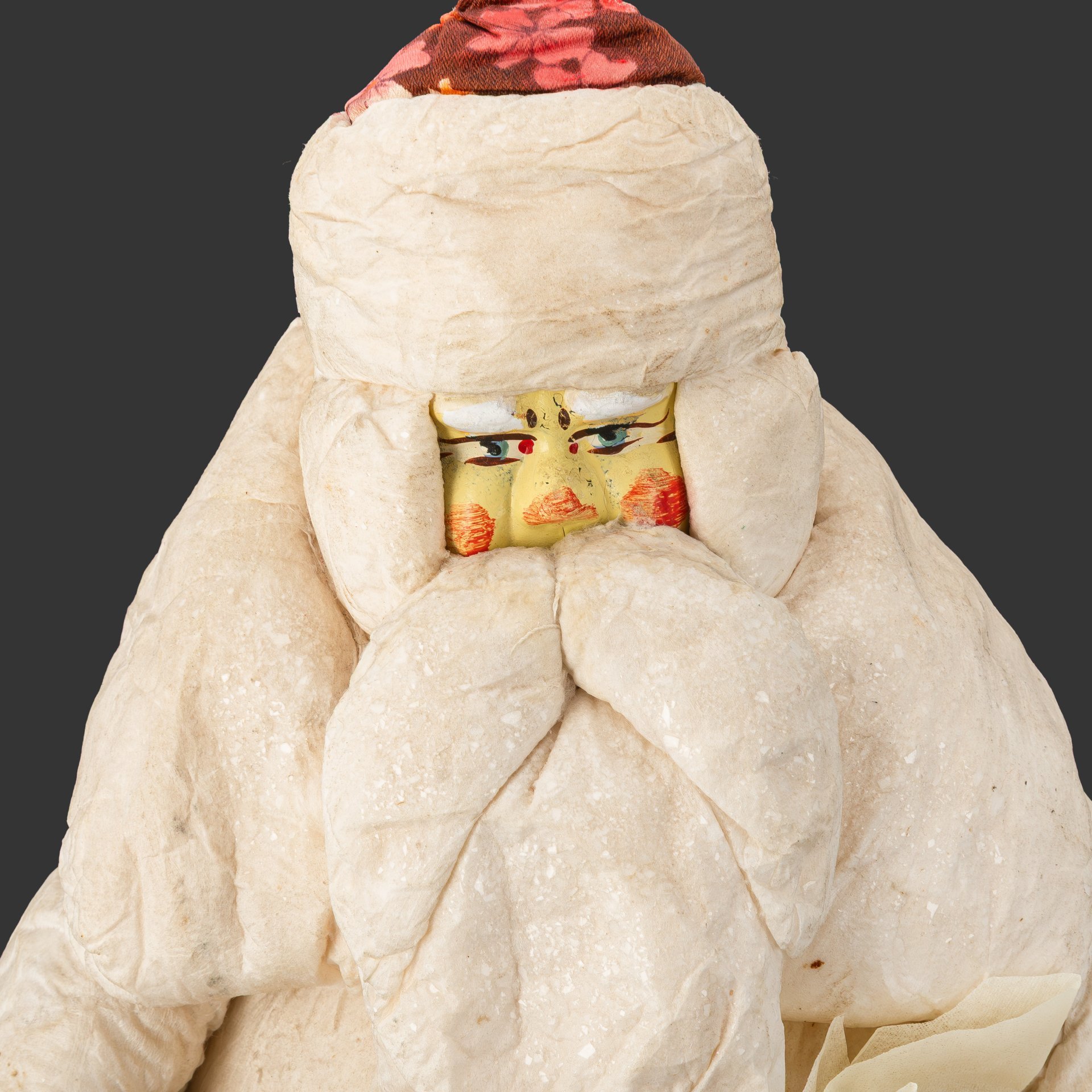 Игрушка под ёлку "Дед Мороз", Калининское производственное объединение художественных изделий и игрушек, вата, дерево, бумага, папье-маше, клей, х/б ткань, раскраска, СССР, 1980-1985 гг.