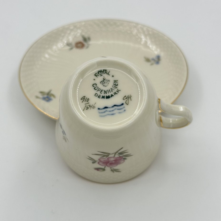 Пара кофейная с цветочным декором, Royal Copenhagen