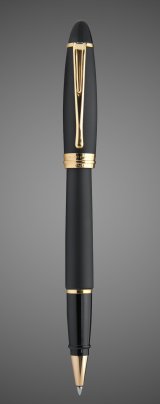 Ручка Роллер Aurora Ipsilon Satin, Black matt GT, Драгметаллы: позолота, позолота, смола