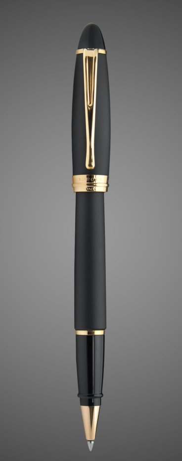 Ручка Роллер Aurora Ipsilon Satin, Black matt GT, Драгметаллы: позолота, позолота, смола